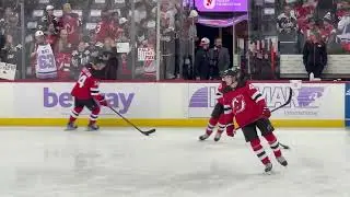 Luke Hughes CLOSEUP NJ Devils Warmups 11/25 