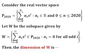 dimension of subspace of a vector space iit jam 2020 linear algebra assistance professor mathematics