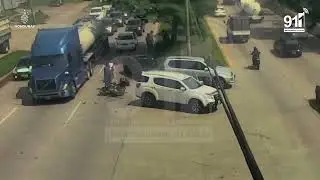 Colisión en bulevar del sur, San Pedro Sula.