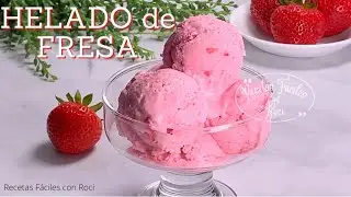 Helado de Fresa: ¡3 Ingredientes! Strawberry Ice Cream