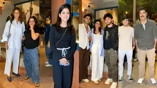 Suhana Khan Navya Naveli Nanda Shweta Bachchan Nirvan Arhaan Khan At Agastya Nanda New Hotel Opening