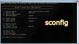 Windows Server sconfig basic configuration