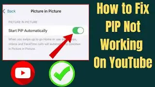 How to Fix PIP Not Working on YouTube | Picture-in-Picture Mode Problem Solved
