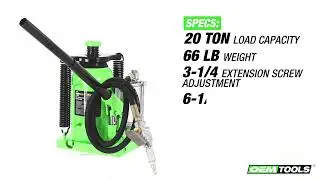 OEMTOOLS 24850 20 Ton Air/Hydraulic Bottle Jack for Heavy Duty Applications