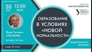 Образование в условиях новой нормальности. Фуад Тегиевич Алескеров