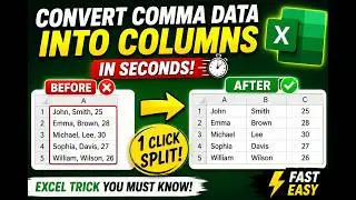 Excel Hack: Split Comma Data Instantly (No Formula!)