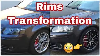 Felgen Transformation Lackieren Aufbereitung silber zu schwarz Front poliert DIY | A3 3.2 quattro