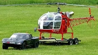 HUGE RC VARIO LAMA SA-315B SCALE MODEL TURBINE HELICOPTER FLIGHT DEMO / Pöting Turbinemeeting 2016