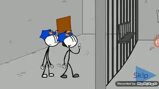 Escaping the Prison (2015) - Stickman Goes to Prison Scene (1/10) | Puffballs United