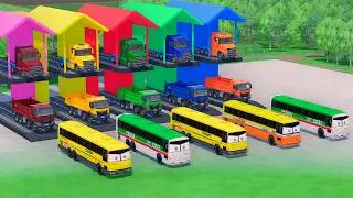 DOUBLE DECKER LONG CONVOY POLICE TRANSPORT, VW CRAFTER, CORVETTE, JEEP MINI & BATTLE! FS22 #52