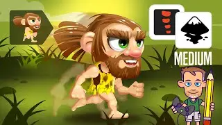 Inkscape Tutorial - Animate in Spine - Caveman Game Character idle and walk cycle [part 3]