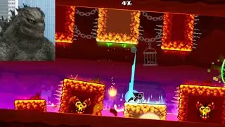 Godzilla jugando Dash en Geometry Dash 🐊🔷