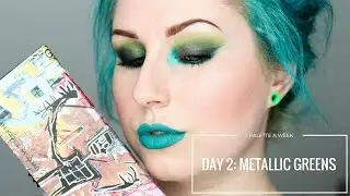 URBAN DECAY BASQUIAT - DAY 2: METALLIC GREENS | 1 PALETTE FOR A WEEK