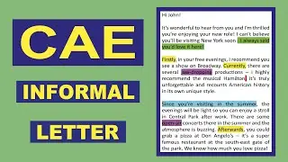 C1 Writing Tips:  CAE Writing An Informal Letter