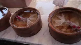 Three mini fish in bowls resin paintings
