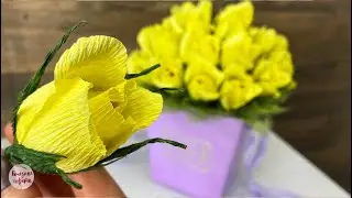 Crepe Paper Roses! BOUQUET OF CANDIES! Crepe Paper Rose 🌹