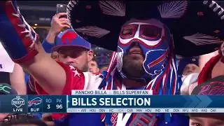 Cancer Fighter Pancho Billa gets pulled on stage to make the Bill's 3rd round draft pick!