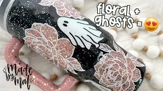 Floral Spooky Season Peek a Boo Epoxy Tumbler Tutorial