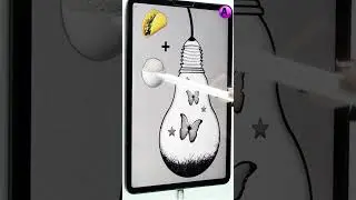 Cool Light Bulb Art 😉? 💡🌮🍚= ❓#procreate #shorts #artwitha #a #arttiktok #Satisfyingart @ArtwithA.