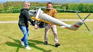 HUGE RC MODEL MIL MI-10 CCCP-04102 RUSSIAN TRANSPORT SCALE 1:5 TURBINE HELICOPTER / FLIGHT DEMO !!