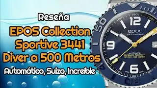 🔴Reloj EPOS SPORTIVE 3441 Reloj automático Diver a 500 metros Reseña en Español