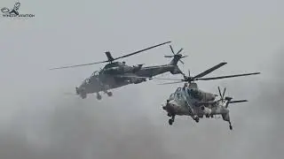 2 Rooivalk Helicopters simulating top cover support