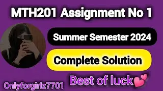 MTH201 Assignment No 1 Summer Semester 2024
