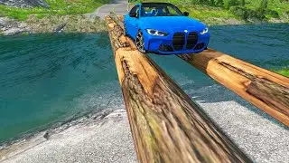 Cars vs Log Bridge #3 - BeamNG.Drive