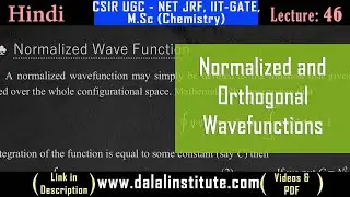 Normalized and Orthogonal Wavefunctions