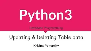 Python3 -- 53. Updating & Deleting Table Data