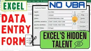 Create a Simple Data Entry Form in Excel (NO VBA)