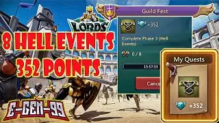 lords mobile guild fest quest complete phase 3 (8 hell events) 352 points