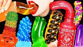ASMR RAINBOW HONEY JELLY EATING SOUNDS, 꿀젤리 먹방, Abbey ASMR, 먹방 핫 아이템 꿀젤리 만들기 , FROZEN HONEY MUKBANG