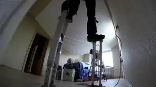 Установка натяжного потолка с пылесосом Hilti