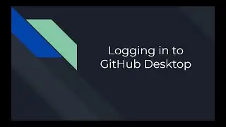 Logging in to GitHub Desktop