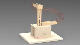 Marble pump run machine or lifter mechanism piston driven animation in solidworks