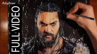 Как нарисовать гиперреалистичный портрет акварелью?  Drawing Jason Momoa Full video