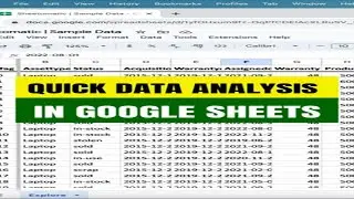 Ai in Google Sheets | Explore feature in Google Sheets | Create Pivot in Seconds 