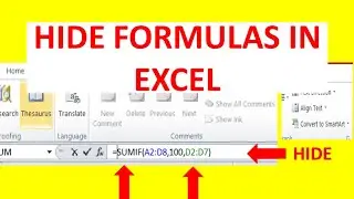 HIDE FORMULAS IN EXCEL