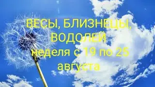 СТИХИЯ ВОЗДУХА (Весы, Водолей, Близнецы) на неделю с 19 по 25 августа 2024 года
