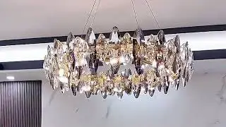 Light Luxury Smoke Grey Crystal Chandelier