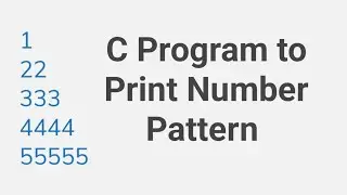 C Program to Print Number Pattern !! #codingtutorial #coding