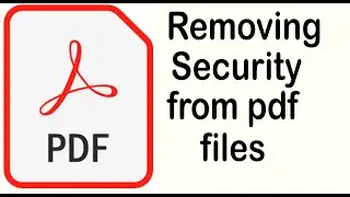How to remove password protection from pdf documents