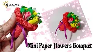 💐 DIY Mini Paper Flowers Bouquet Very Easy || Cute Paper Flowers Bouquet