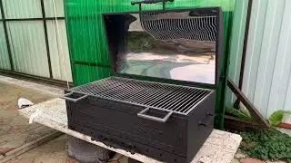 Обзор Гриль мангала. С откидной крышкой. Из металла
