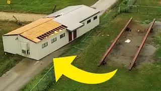 It lifted a schoolhouse onto the road!