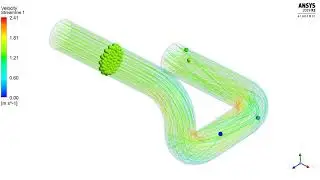 Ansys Fluent: Two Way FSI On A Pipe With Elbows: Streamline Animation