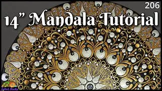 Gold and White Mandala Dot Art Painting Tutorial