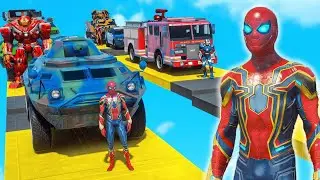 GTA V Stunts a crazy long jump challenge by لعبة جراند القطب من‎ cars, trucks @spidercars338