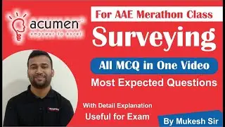 SURVEYING | MOST EXPECTED QUESTION | ADDITIONAL ASSISTANT ENGINEER (AAE) | GPSSB | GPSC CIVIL